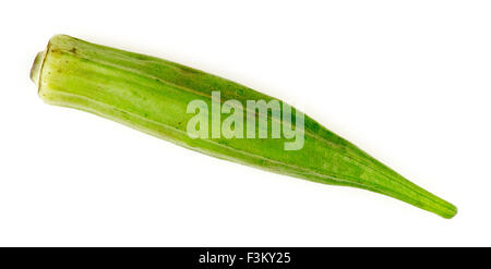 Single piece of okra ladyfinder bhindi Stock Photo