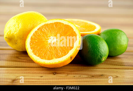 Citrus bar with oranges, lemon and limes Stock Photo