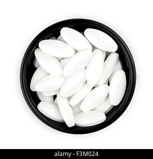 Calcium supplement tablet pills isolated on white Stock Photo