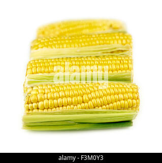 Fresh corn isolated on white Stock Photo