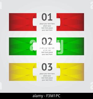 vector abstract 3d paper infographic elements template Stock Vector
