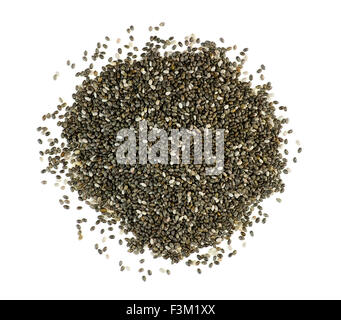 Pile of chia seeds isolated on white Stock Photo