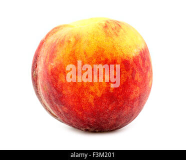 Colorful, fresh and juicy orange peach isolated on white background in studio Stock Photo