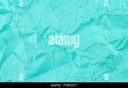 Blue teal crumbled recycled paper background texture Stock Photo