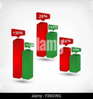 Three dimensional multicolor diagramm for infographic template Stock Vector