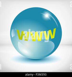 green www icon in a aqua round Stock Vector