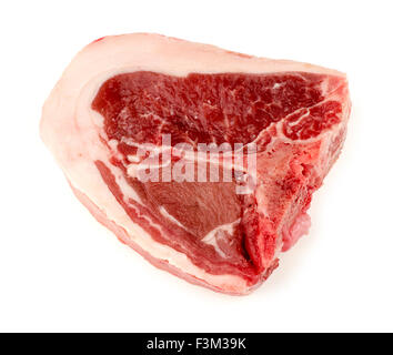 Lamb loin chop on white Stock Photo