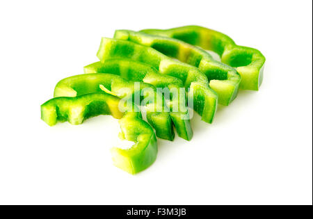 Macro closeup of delicious organic green pepper sliced Stock Photo