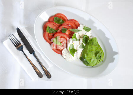Caprese Salad, Strada, Italian chain restaurant, Covent Garden, London, England, UK Stock Photo