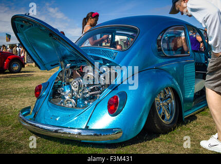 Vw Beetle engine custom chrome Stock Photo - Alamy