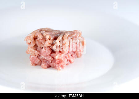 Raw uncooked turkey mince meat isolated on white Stock Photo