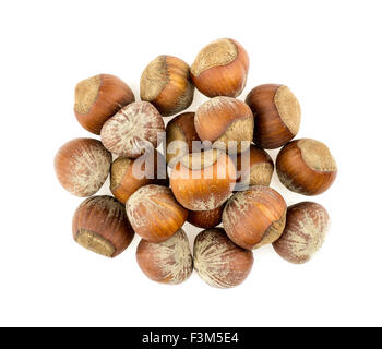 Hazelnuts isolated on white Stock Photo