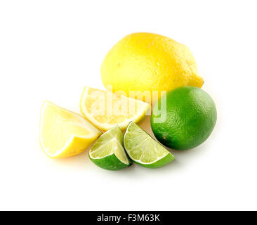 Ripe lemons and limes Stock Photo
