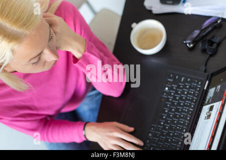 Business woman working from home. Stock Photo