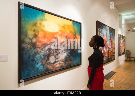 London, UK. 07/10/2015. October Gallery, London, presents the exhibition Aubrey Williams: Realm of the Sun from 7 October to 21 November 2015. Stock Photo