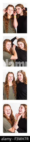 Friends,Young Women,Fun,passport photograph Stock Photo