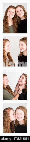 Friends,Young Women,Fun,passport photograph Stock Photo