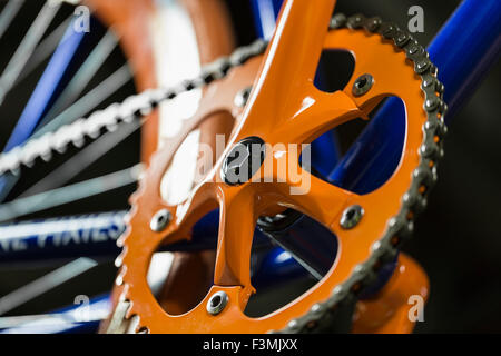 Canada,Crank,Close Up,bicycle chain Stock Photo