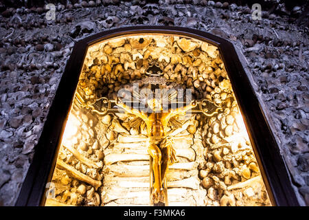 Chapel of human bones at Campo Maior Our Lady of Da Expectaçao Church, Portugal Stock Photo