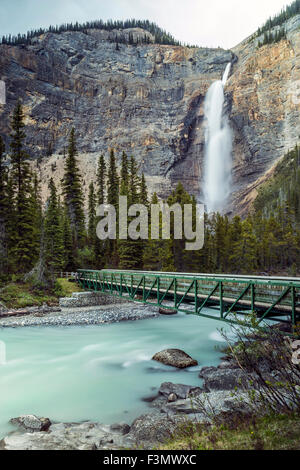 Takakkaw Falls in Yoho National Park, the 45th tallest waterfall in BC. Stock Photo