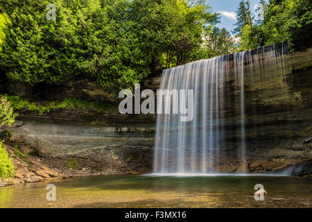 Bridal Veil Falls on Manitoulin Island. Stock Photo