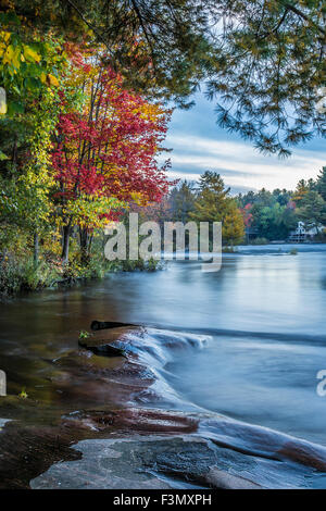 An autumn day along the shoreline of Mary Lake. Stock Photo