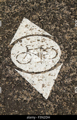 Bike Path Marker Stock Photo