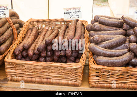 Tykocin open-air market and display of goods Stock Photo