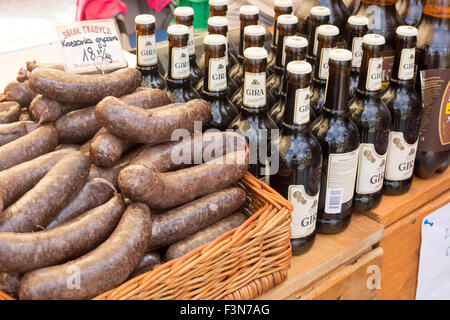 Tykocin open-air market and display of goods Stock Photo