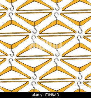 Sketch hanger in vintage style, vector seamless pattern Stock Vector