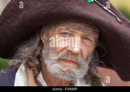 Tybee Island, Georgia, USA. 09th Oct, 2015. A costumed pirate during the annual three-day Tybee Island Pirate Festival October 9, 2015 in Tybee Island, Georgia. Stock Photo