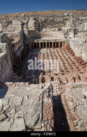 Sudatorium (Steam Bath) of the public baths in the Roman town of Curium (modern Kourion) in Cyprus Stock Photo