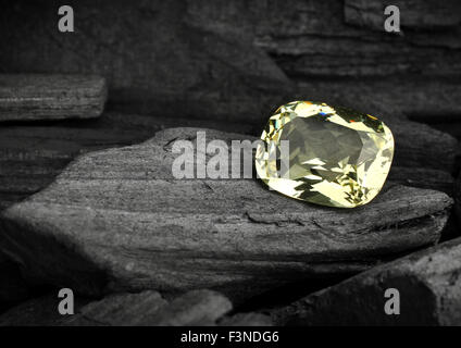 faceted gemstone on darck background Stock Photo