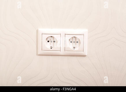Power outlet on  wall Stock Photo