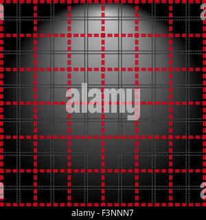 Red grid of double dashed lines on abstract lighting background, vector illustration Stock Vector