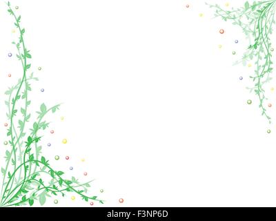 Postcard with floral elements, hand drawing vector illustration Stock Vector