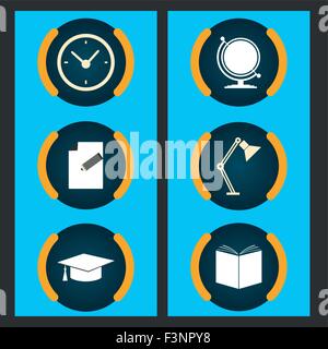 Six items related to education Stock Vector