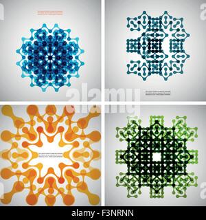 Vector set of colored flat tech patterns Stock Vector
