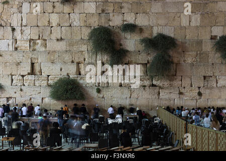 Old city of Jerusalem at night, Israel Stock Photo