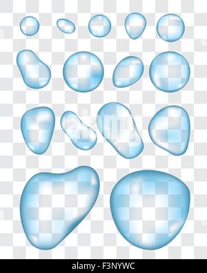Vector Illustration of Transparent Watter Drops Stock Vector