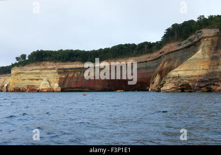 Pictured Rocks National Lakeshore on lake superior as viewed from the water Stock Photo