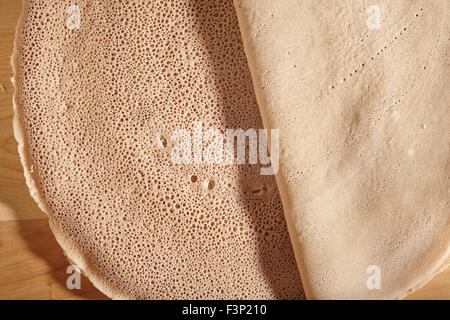 Ethiopian injera. Ethiopia. A flat bread made with teff flour Stock ...