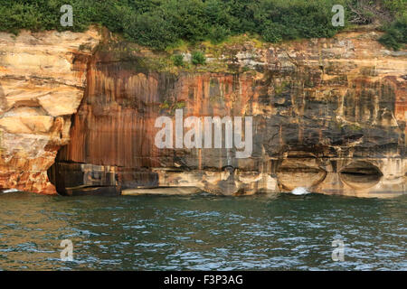 Pictured Rocks National Lakeshore on lake superior as viewed from the water Stock Photo