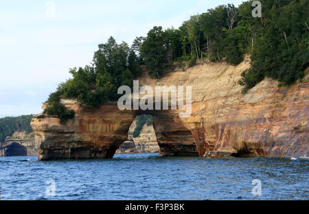Pictured Rocks National Lakeshore on lake superior as viewed from the water Stock Photo