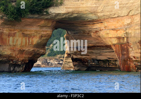 Pictured Rocks National Lakeshore on lake superior as viewed from the water Stock Photo