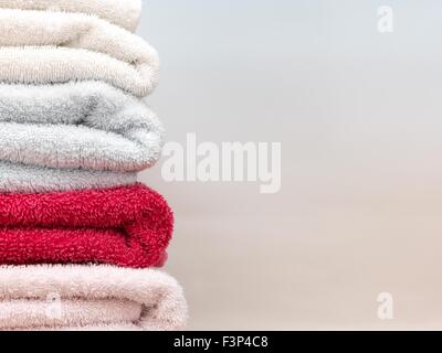 A close up shot of bath towels Stock Photo