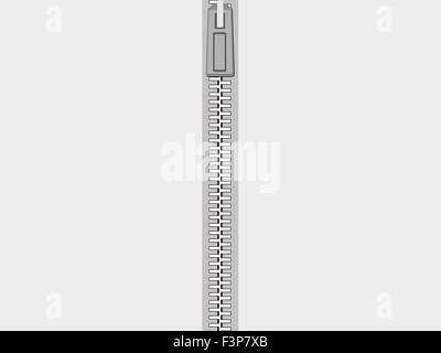 Vector illustration of closed zip. Stock Vector
