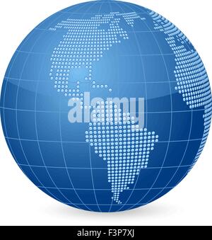 World globe formed by dots. Vector illustration. Stock Vector