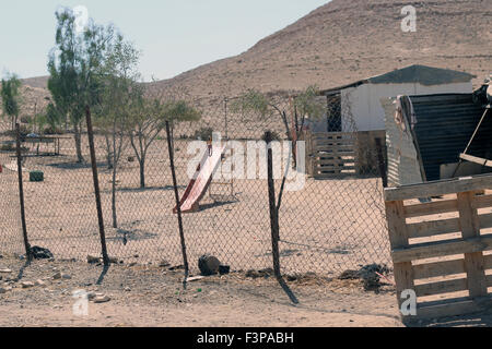 Israel, Negev Desert. Unrecognized, Beduin Shanty township Stock Photo