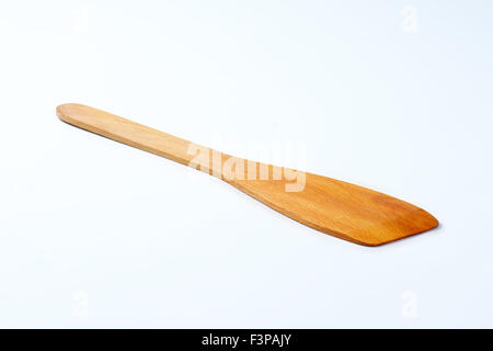 wooden spatula on white background Stock Photo